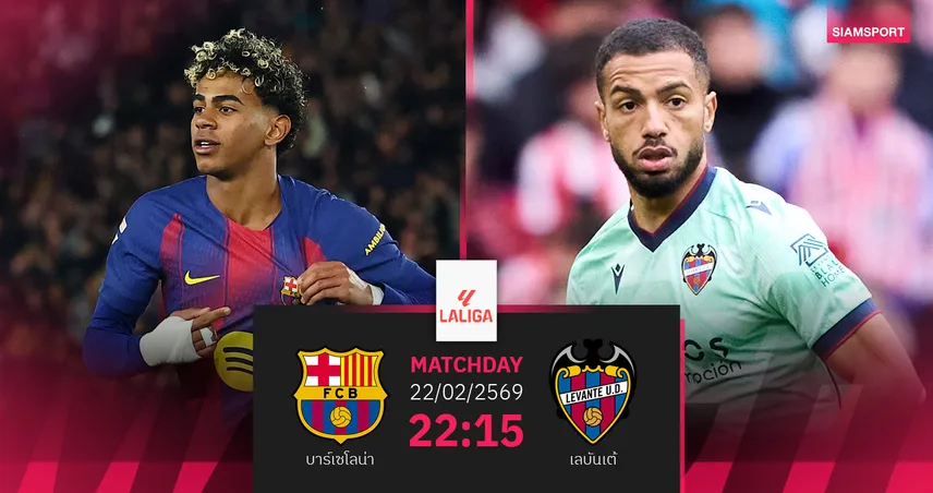 วิเคราะห์บอล บาร์เซโลน่า vs เลบันเต้ 22 ก.พ. 69 : บาร์ซ่าล่า 3 แต้มกวดจ่าฝูง 100174