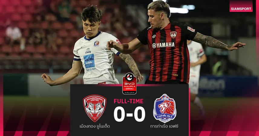 ผลบอล : สดที่นี่ ... เมืองทอง ยูไนเต็ด พบ การท่าเรือ เอฟซี 100510