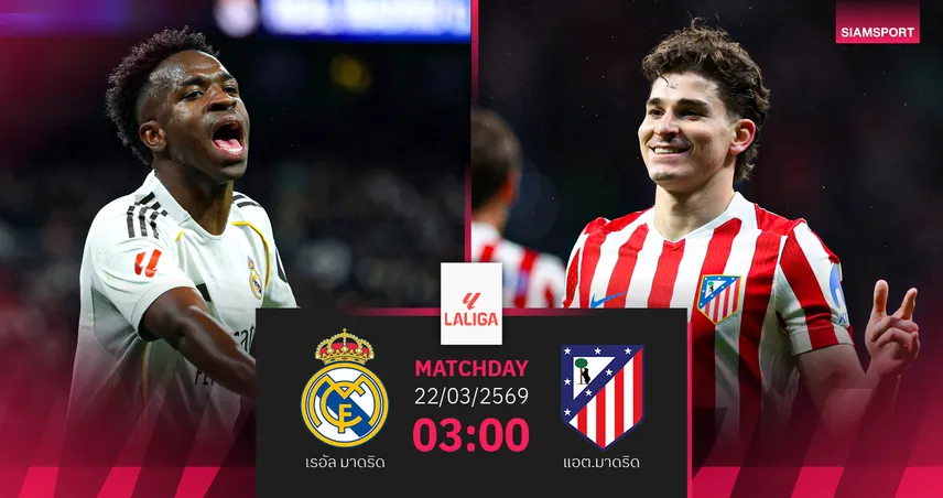 วิเคราะห์บอล เรอัล มาดริด vs แอต.มาดริด 22 มี.ค. 69 : ดาร์บี้ชี้ชะตาลา ลีกา
