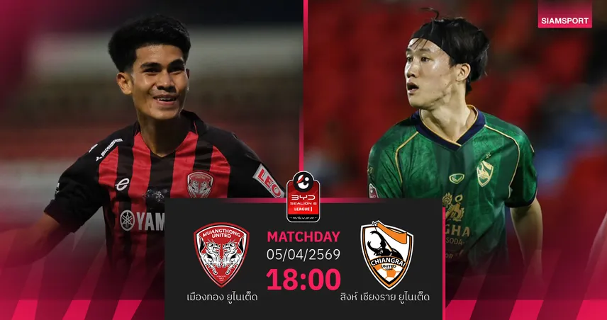 วิเคราะห์บอล เมืองทองฯ พบ สิงห์ เชียงราย (5 เม.ย.69) : กิเลนมีแต้มในบ้าน 101956