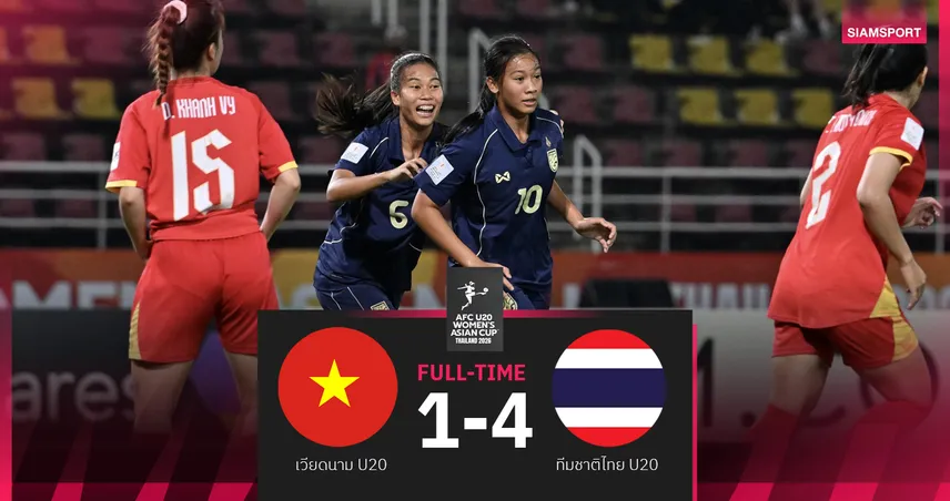 ฟุตบอลหญิงไทย U20 ชนะเวียดนาม 4-1 คว้าชัย 2 นัดรวด ลิ่วรอบ 8 ทีมเอเชีย 101966