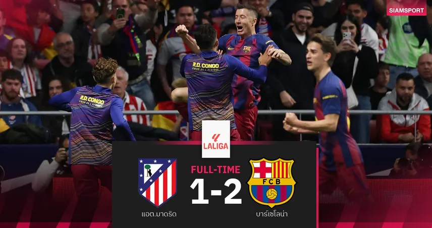 ผลบอล แอต.มาดริด 1-2 บาร์เซโลน่า : เลวานฯฮีโร่! บาร์ซ่าบุกอัดนำฝูงทิ้งราชัน 7 แต้ม 101977