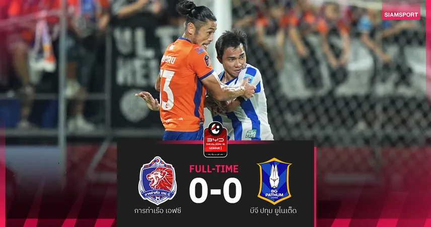 การท่าเรือ เปิดบ้านเจ๊า บีจี ปทุม 0-0 ศึกBYD SEALION 6 ลีกหนึ่ง  102622