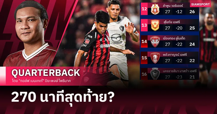  3 นัดชี้ชะตา กับ "ตั๋วเที่ยวทั่วไทย" ที่มี 3 สโมสรต้องจำใจรับ 102796