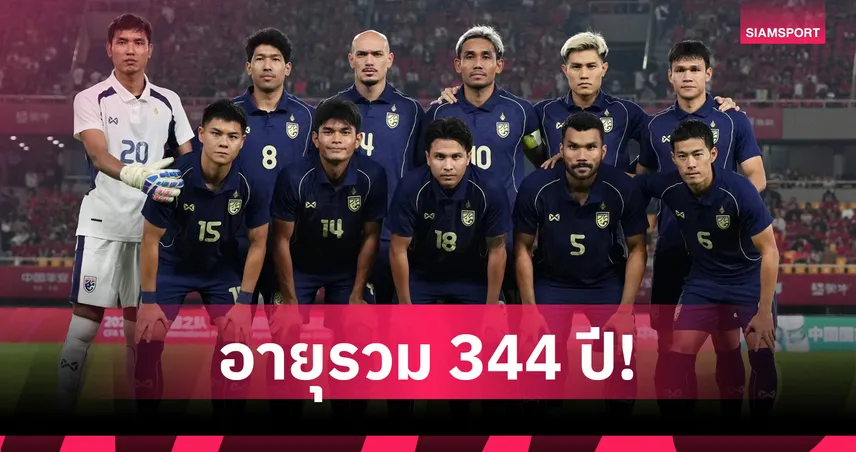 รู้หรือไม่! 11 ตัวจริงทีมชาติไทยชุดดวลจีน แข้งอายุเกินเลข 3 มีถึง 8 คน 104924