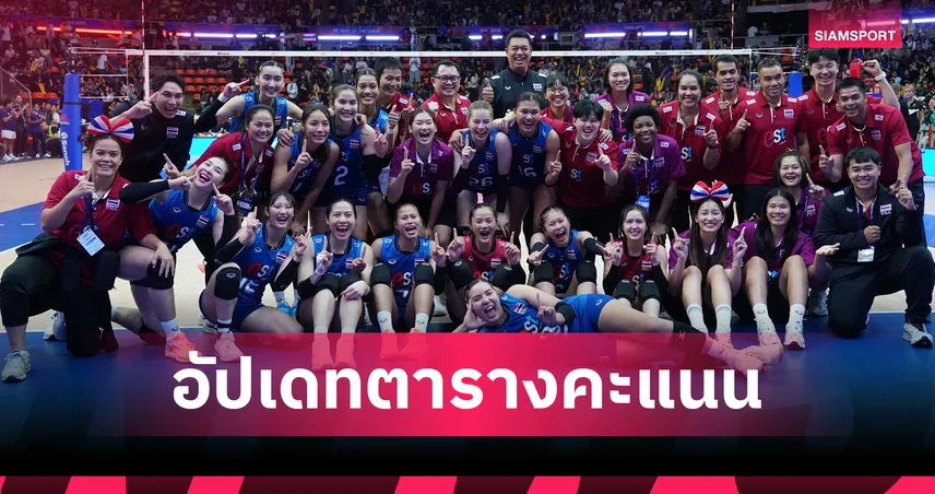 อัปเดทตารางคะแนนวอลเลย์บอลหญิง เนชั่นส์ลีก 2026 วอลเลย์บอลหญิงไทยขยับรั้งที่ 14