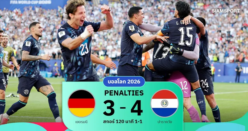 ผลบอล อินทรีเหล็กช็อก! ปารากวัย แม่นโทษดับ เยอรมนี ลิ่ว 16 ทีมบอลโลก