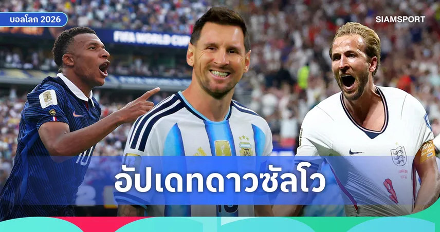 ดาวซัลโวฟุตบอลโลก 2026 ล่าสุด: เอ็มบัปเป้ ทาบเมสซี่, เคน-ฮาลันด์ ไล่จี้ไม่ห่าง