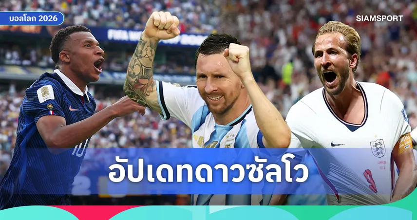 เมสซี่ขยับหนีเอ็มบัปเป้ ! เคน-ฮาลัด์ บี้ติด เดมเบเล่-วินิซิอุส ไล่ไม่ห่าง ศึกชิงดาวซัลโวฟุตบอลโลก 2026
