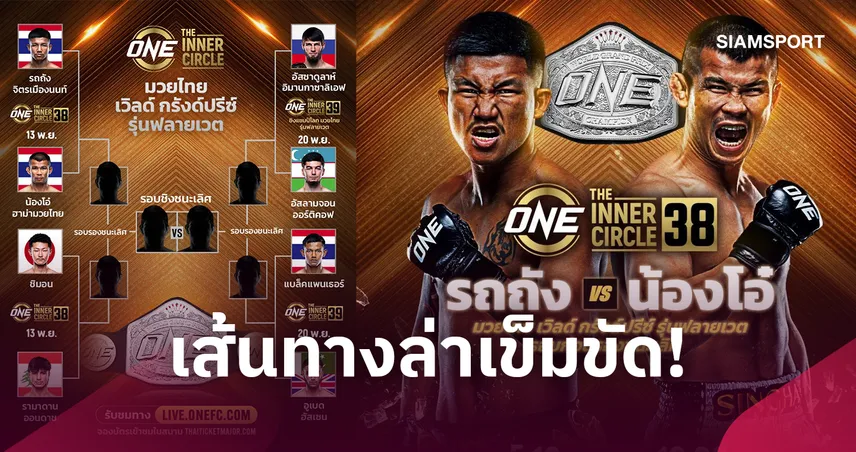 เปิดผังล่าเข็มขัดสีเงิน! แบ่งสายการแข่งขันรอบแรก ONE มวยไทย เวิลด์ กรังด์ปรีซ์ รุ่นฟลายเวต 