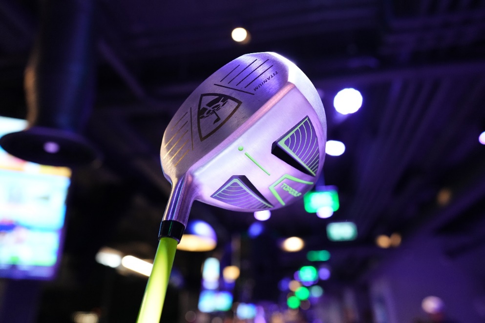 A close-up of a golf club

Description automatically generated