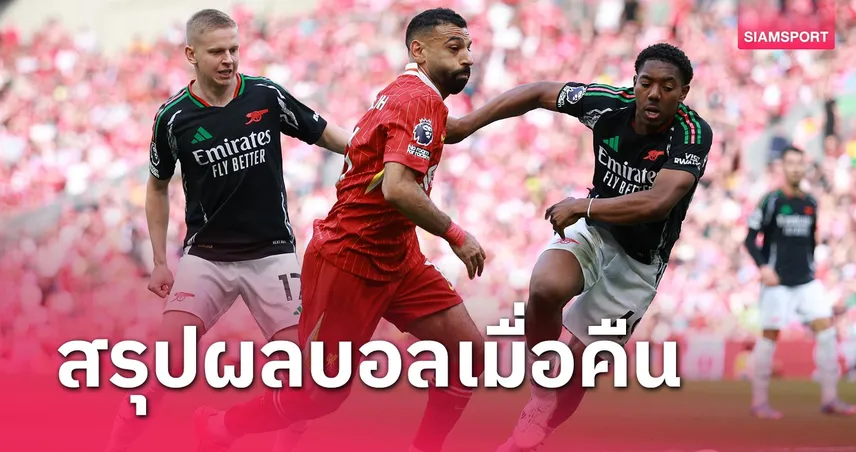 สรุปผลบอล : ลิเวอร์พูล แผ่วถูก อาร์เซน่อล เจ๊า-บาร์เซโลน่า เบียด เรอัล มาดริด