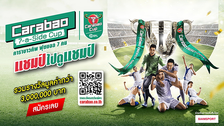 คาราบาวแดง เปิดรับสมัครแล้ว! ฟุตบอล 7 คน Carabao 7-a-Side Cup ชิงรางวัลมูลค่ารวมกว่า 3 ล้านบาท 