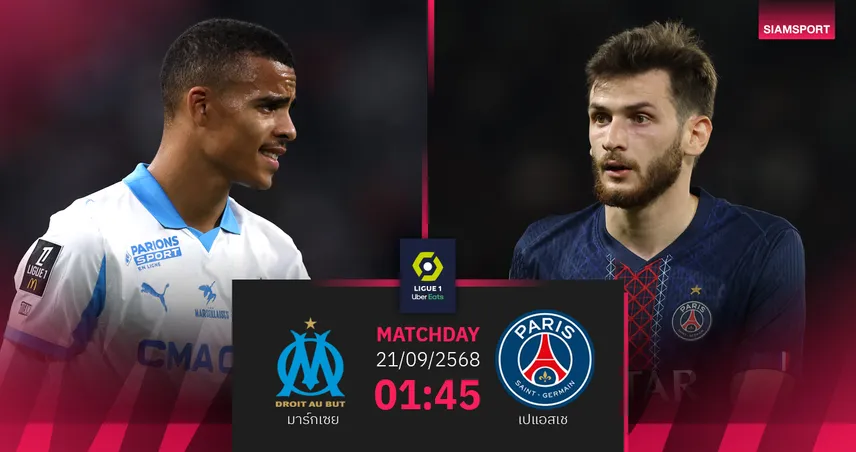 วิเคราะห์บอล มาร์กเซย vs เปแอสเช (21 ก.ย. 68) : ศึกเลอ คลาสสิก ลุ้นเดือดลีกเอิง