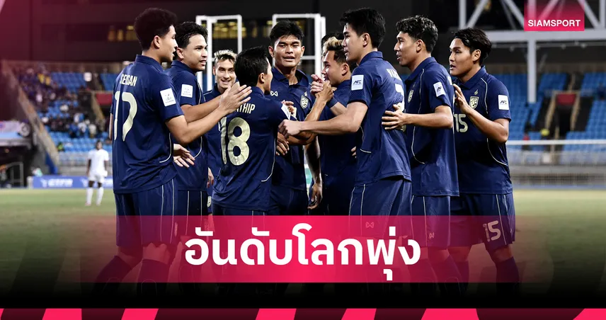 ทีมชาติไทย ขยับขึ้นรั้งอันดับ 96 โลก ฟีฟ่าแรงกิ้ง ต.ค.68 หลังอัดไต้หวันสองนัดติด 92426