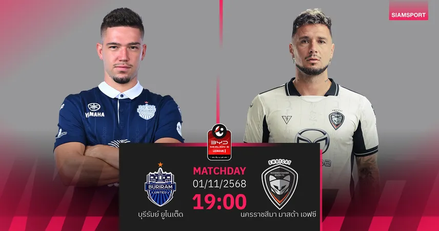 วิเคราะห์บอล บุรีรัมย์ พบ นครราชสีมา มาสด้า (1 พ.ย. 68) : เจ้าถิ่นเฮแน่!