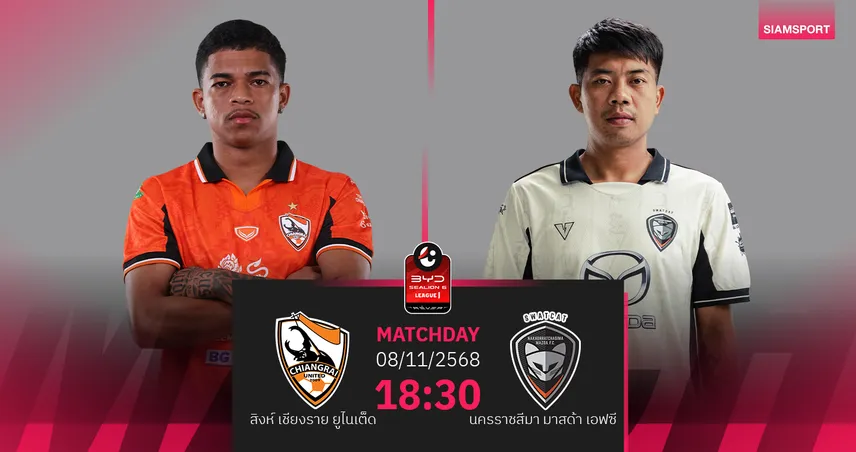 วิเคราะห์บอล สิงห์ เชียงราย พบ นครราชสีมา มาสด้า (8 พ.ย. 68) : กว่างโซ้งร้อนแรงในรัง!