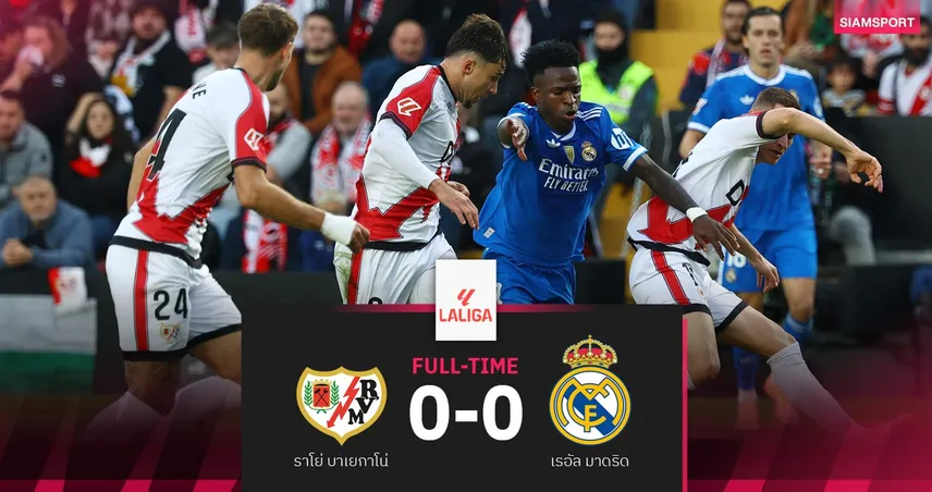 ผลบอล ราโย 0-0 เรอัล มาดริด: ชุดขาวสะดุด! นำจ่าฝูงลา ลีกาต่อไป 93958