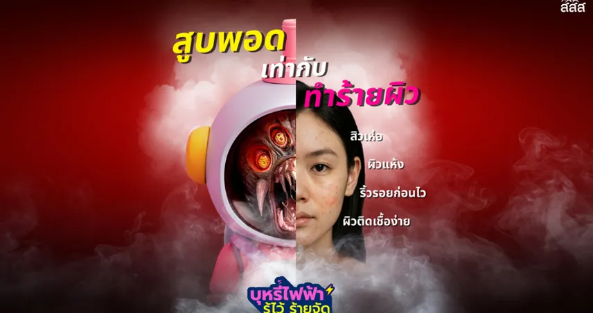 VAPE FACE  ผิวอักเสบรุนแรงจากการสูบบุหรี่ไฟฟ้า ปัญหาไม่เล็กของคนสูบ