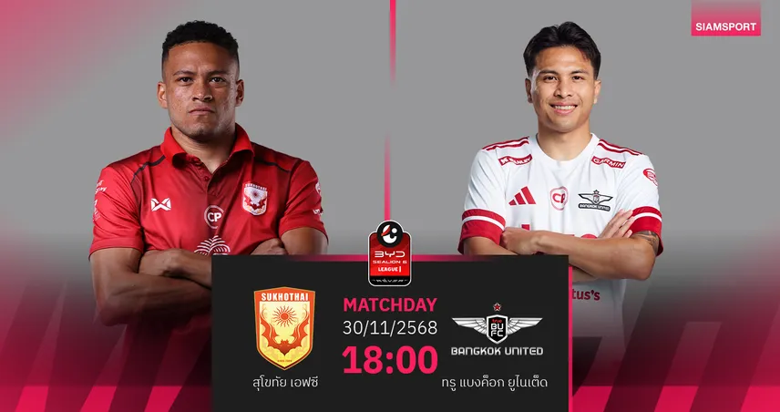 วิเคราะห์บอล สุโขทัย พบ ทรู แบงค็อก (30 พ.ย. 68) : แข้งเทพคว้า 3 แต้ม