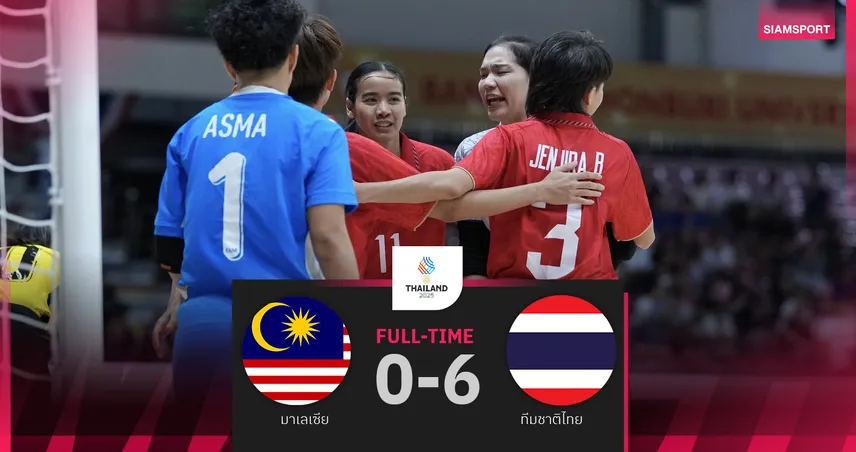 ฟุตซอลหญิงทีมชาติไทย ถล่ม มาเลเซีย 6-0 ลอยลำรอบรองดวล อินโดนีเซีย