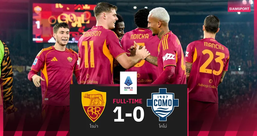 ผลบอล โรม่า 1-0 โคโม่ : หมาป่า คืนฟอร์ม! เชือดหวิวซิวชัยกู้หน้าในลีก 96333