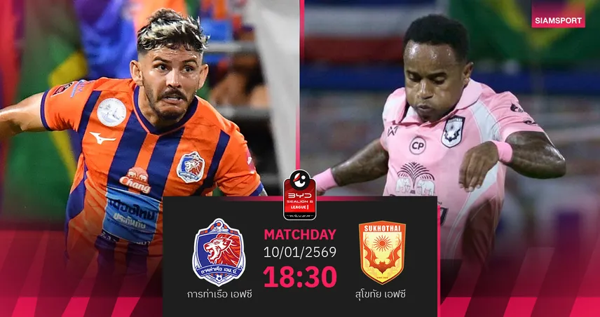 วิเคราะห์บอล การท่าเรือ พบ สุโขทัย  (10 ม.ค.69) : สิงห์เจ้าท่าไม่แพ้ในรัง 