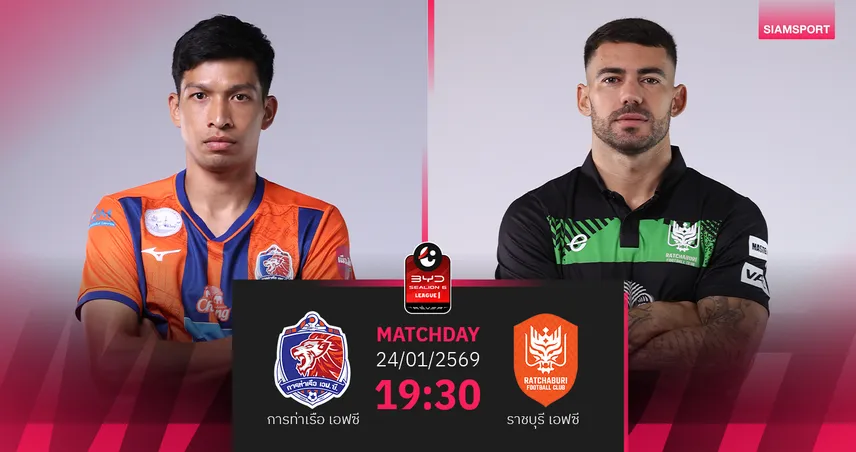 วิเคราะห์บอล การท่าเรือ พบ ราชบุรี (24 ม.ค.69) : ราชบุรีร้อนแรงกว่า