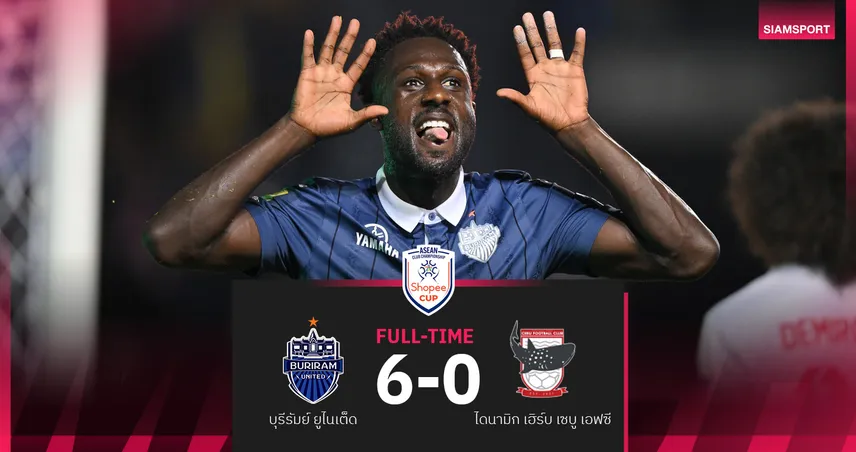 บุรีรัมย์ ยูไนเต็ด ไล่ถล่ม เซบู เอฟซี 6-0 ซิวแชมป์กลุ่ม เอ ศึก Shopee Cup 99465