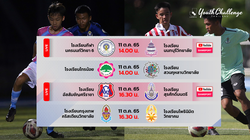 11 ต.ค. เตะ4คู่2สนาม! อสช.ศรีราชาเปิดหัวปะทะสุรศักดิ์มนตรีศึก J.LEAGUE Youth Challenge